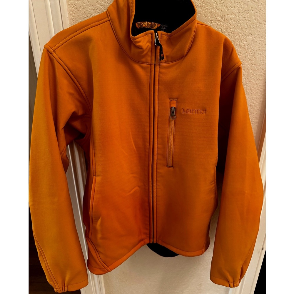 Marmot Womens Burnt Orange Full Zip Softshell Fleece Lined Jacket Medium